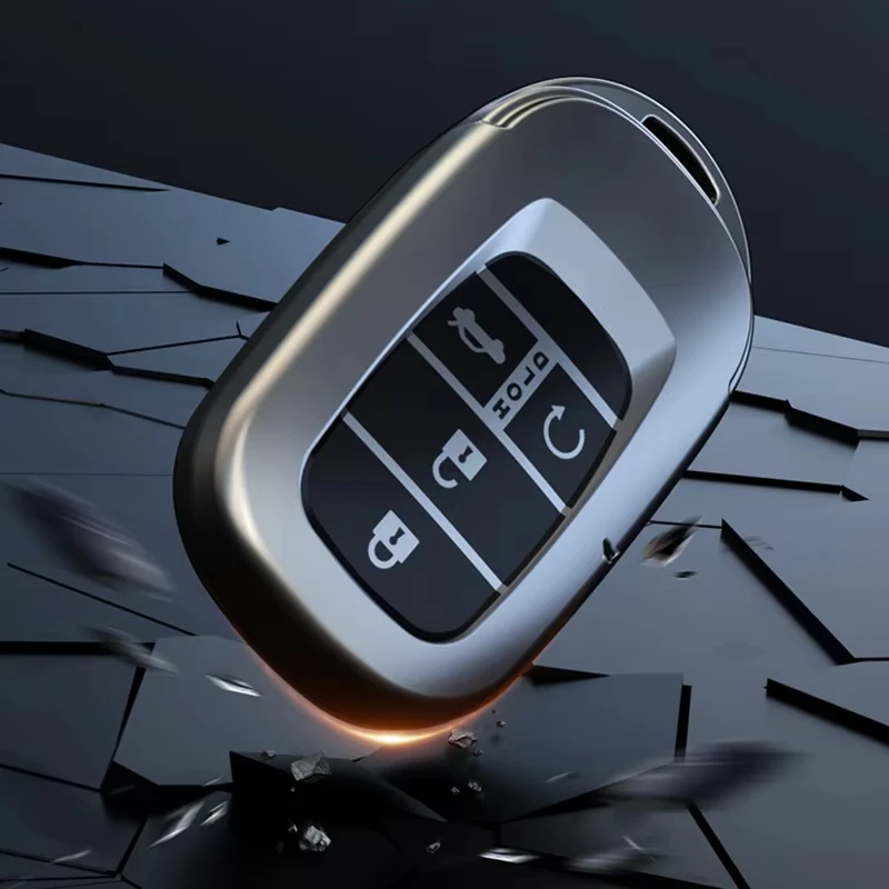 التيتانيوم الرمادي لهوندا 2022 2023 2024 أكورد سيفيك HR-V CR-V الطيار الرياضة SI EX EX-L 2 3 4 5 زر حافظة مفاتيح السيارة حامي #5
