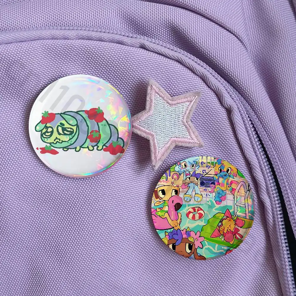 D-Dandys World 32/44/58mm Handmade Pins Round Brooch Badge Backpacks Clothes Jewelry Gifts