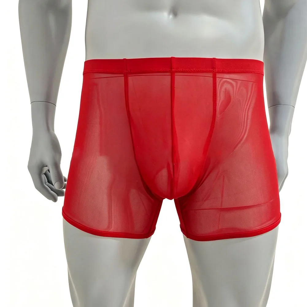 

Men Mesh See-through Ultra-thin Boxer Shorts Underwear High Waist Trunks Panties Sexy Underwear Mesh Boxers Short Pants