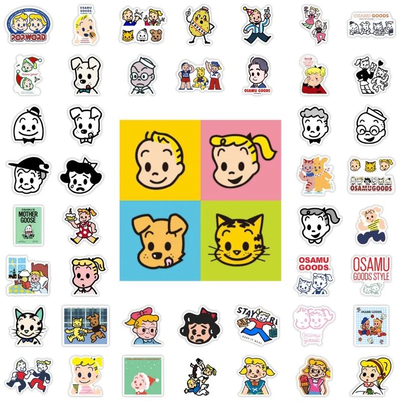 58PCS Lindas Pegatinas de la Serie OSAMU GOODS, Pegatinas de Personajes Kawaii de Dibujos Animados, Creatividad, Impresión, Cuaderno, Papelería, Juguete, Regalo