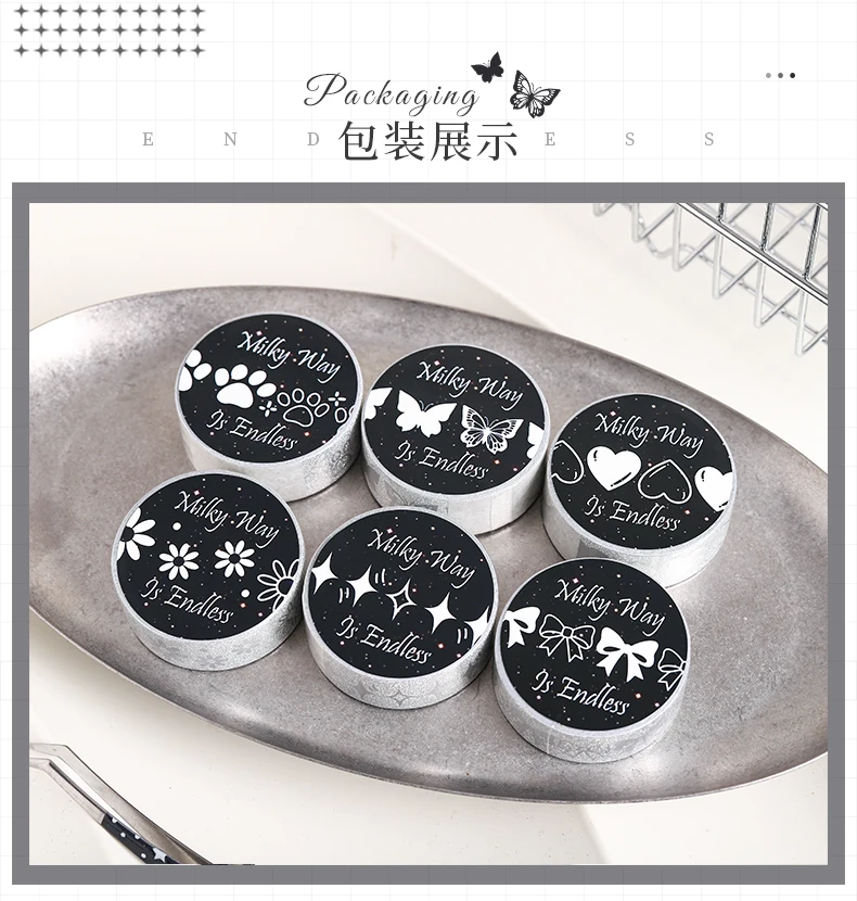 Journal GO 1,5 cm x 2 m Washi-Tape mit Glitzereffekt, Flash Spezialpapier Schleife Herz Blume Masking Tape für Journaling und Scrapbooking – Detail 12