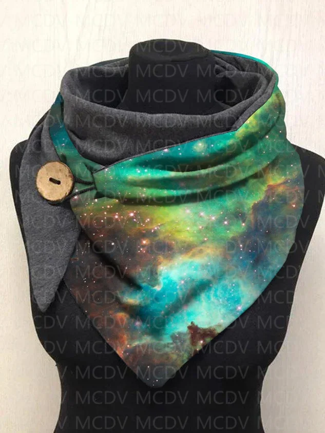 MCDV Galaxy 3D Printed Warm Fleece Casual Scarf And Shawl for Women Warm and comfortable Scarf 01