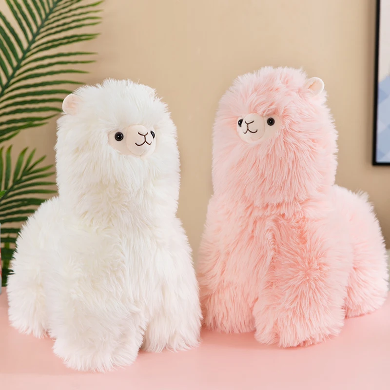 Bonito branco alpaca boneca pl brinquedo presente de aniversário das crianças decoração do quarto da menina fofoluie colecionável animal de pelúcia