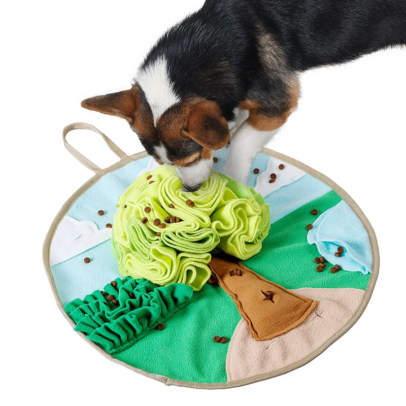 Pet Snuffle Dog Enrichment Toys Plush Snuffle Mat Dog Leak Food Anti Choking Mat Puppy Toys  Dog Toys For Aggressive Chewers