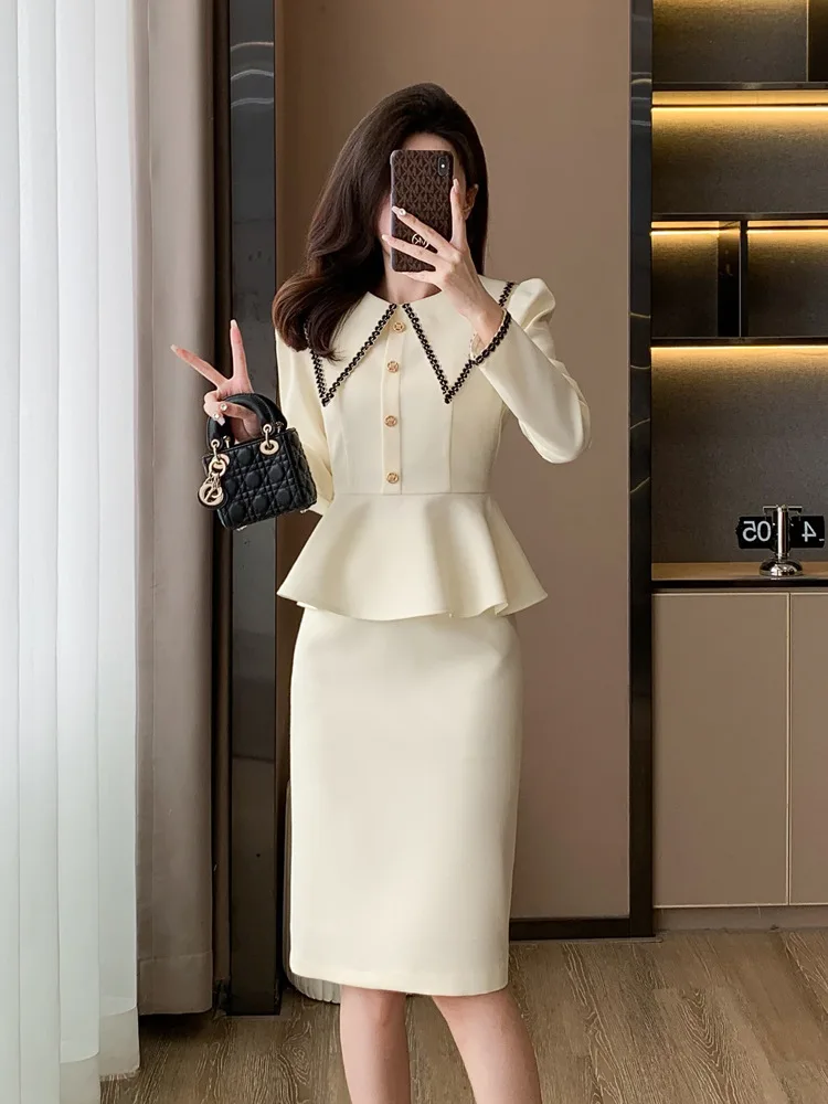 High Sense Suit Women's Spring New Younger Fashion Suit Skirt Business Wear Medical Beauty Overalls