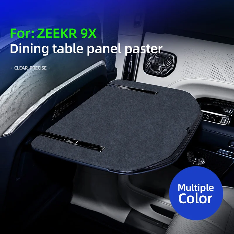 For ZEEKR 9X 2025 2026 Italian Suede Seat Back Small Dining Table Panel Decorative Protective Sticker Car Interior Accessories
