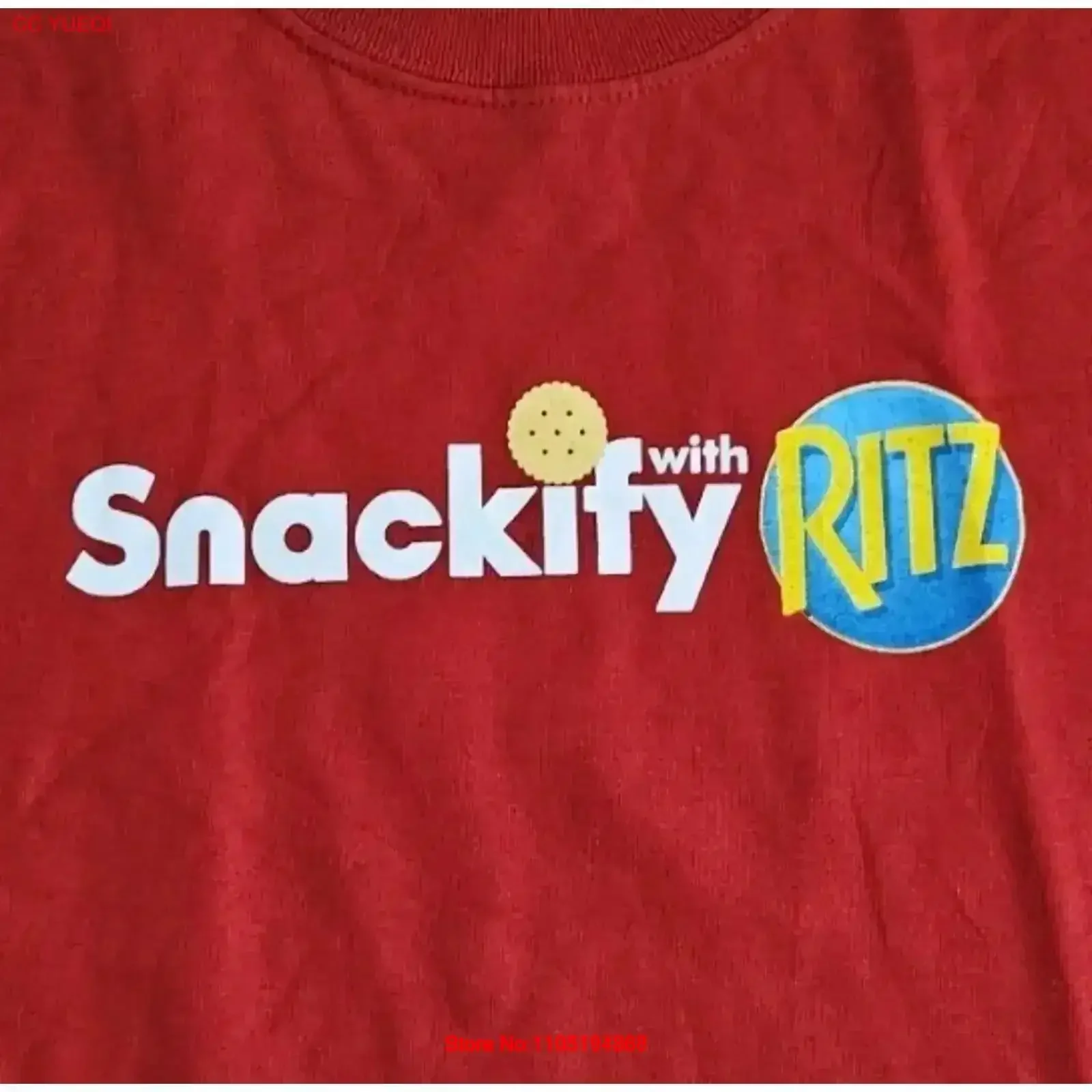 Vintage Ritz Cracker Snack Promo T Shirt Men s XL Washed streetwear Slightly Comfortable designer clothes homme vintage Washed