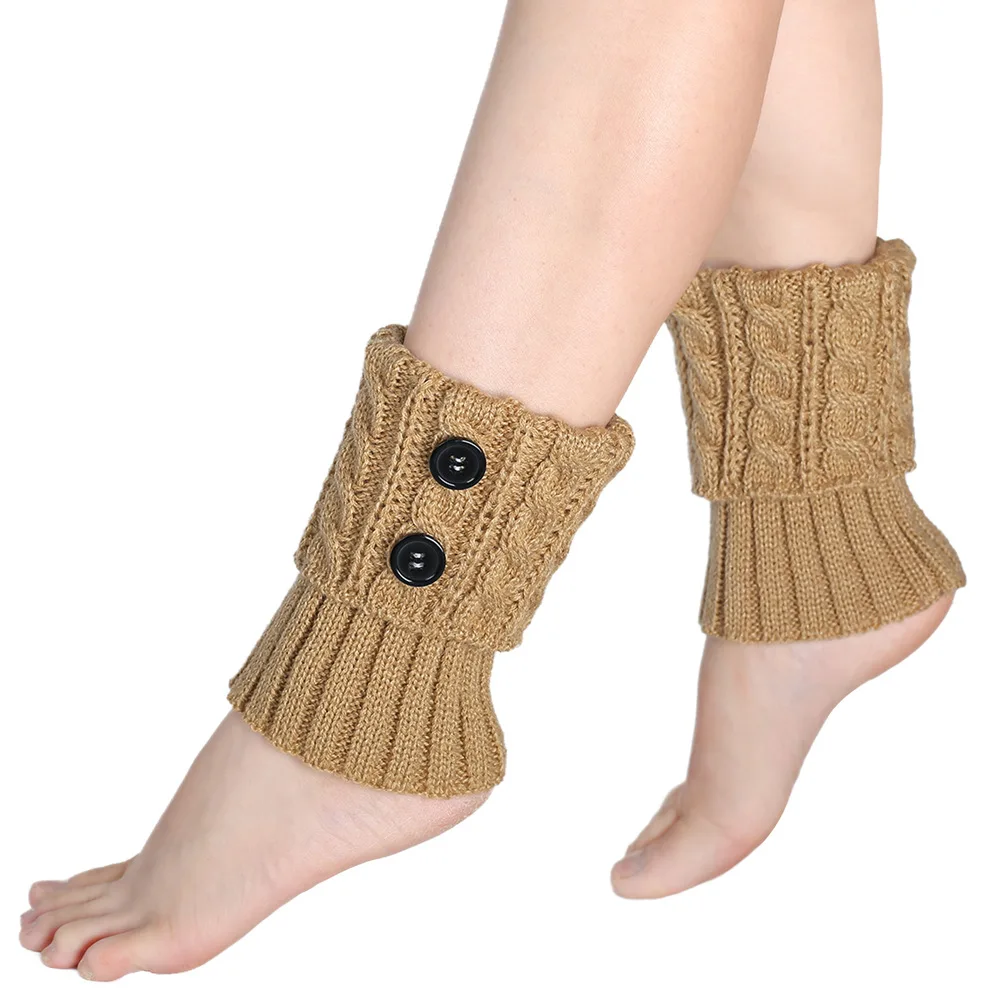 جديد سميكة الصوف الوجه الجوارب غطاء قصير تويست زر غطاء للقدم قصيرة واقي أحذية بلاستيك الدافئة الساق الديكور الجوارب حارس الساق