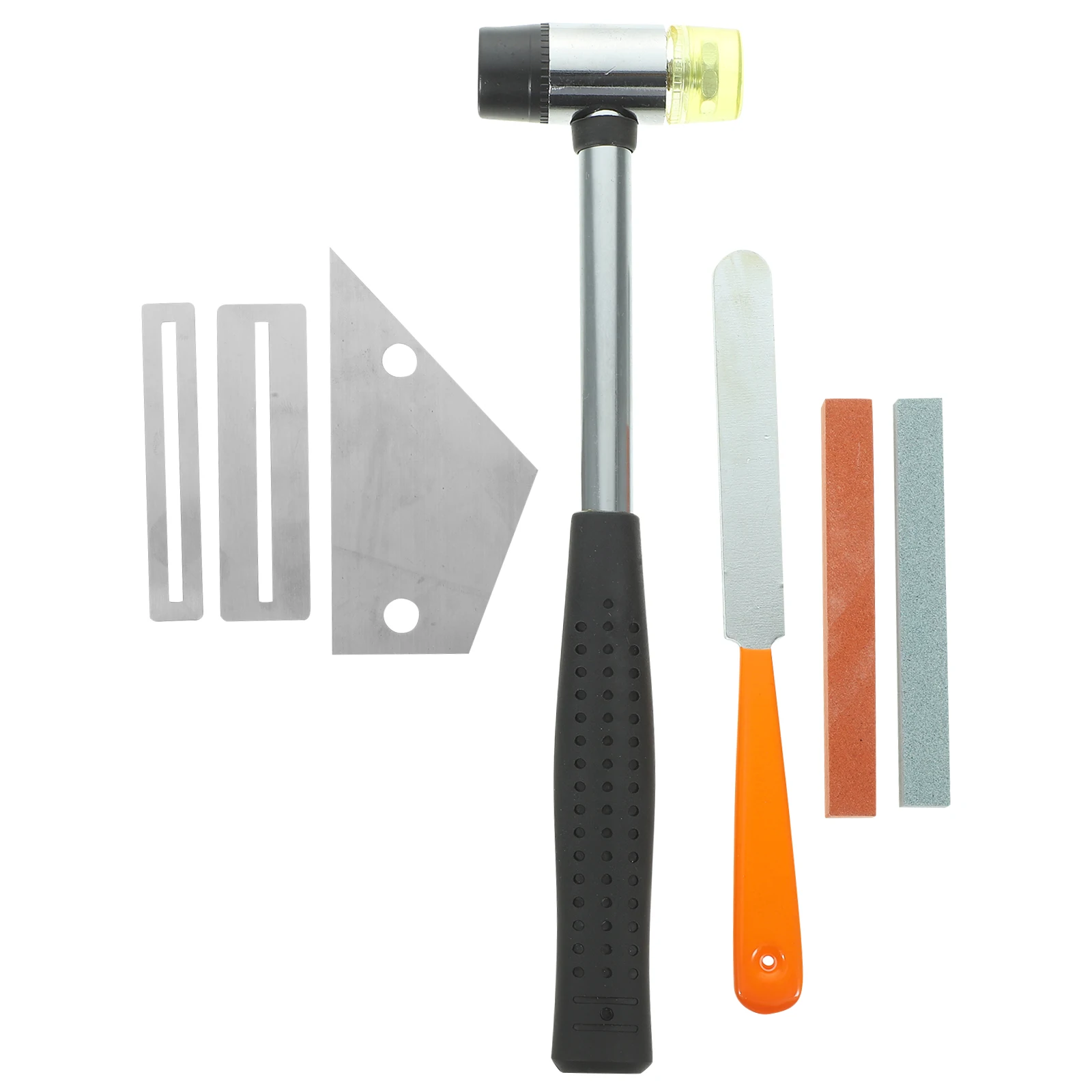 

1 set Guitar Repair Tool Set Orange Handle File Fret Hammer Red Green Stone Triangular Ruler Shims Bag Luthier Tools Electric