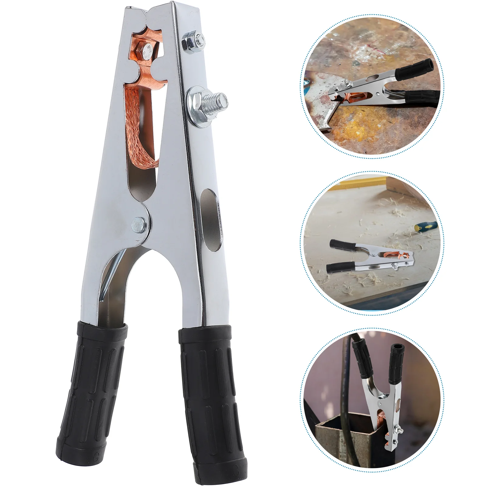 

Welding Ground Clamp Electric Welder Fixture Machine Earth Grounding Clamps Iron + Copper Clip Cable