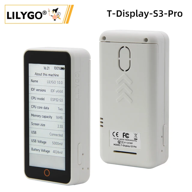 LILYGO® T-Display-S3-Pro ESP32-S3 ekran dotykowy 2.33-calowa płyta rozwojowa LCD I2C cyfrowa moduł czujnika światła WiFi Bluetooth