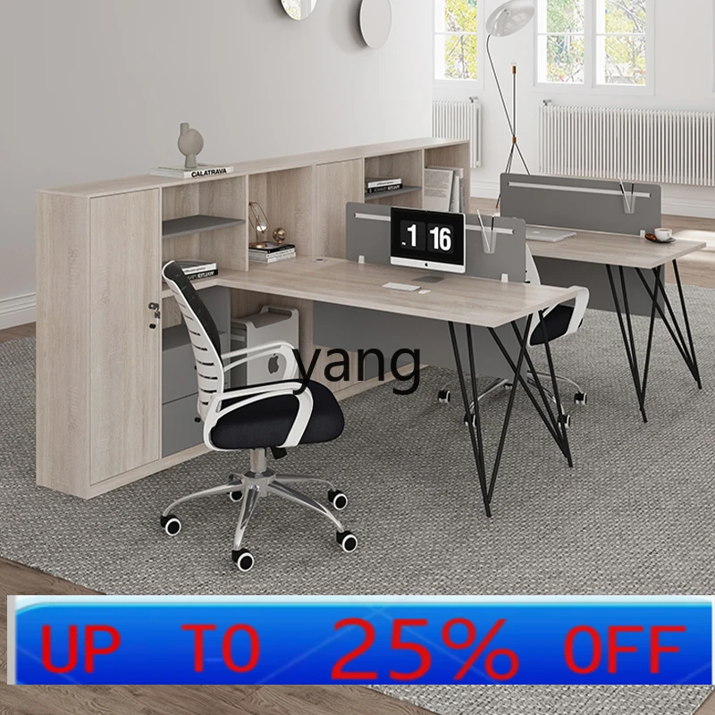 

LMM office desk and chair combination simple modern industrial style four-person financial table office furniture