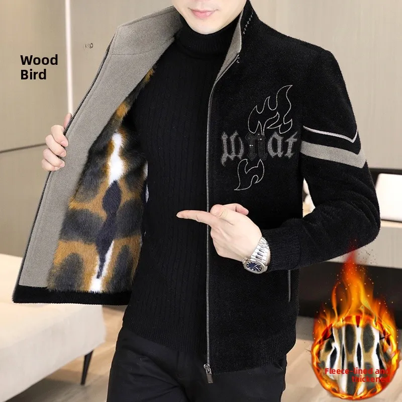 

Мужская куртка Thiened Fce осенне-зимняя, повседневная, с воротником-стойкой, из высококачественного полиэфирного волокна, городской стиль