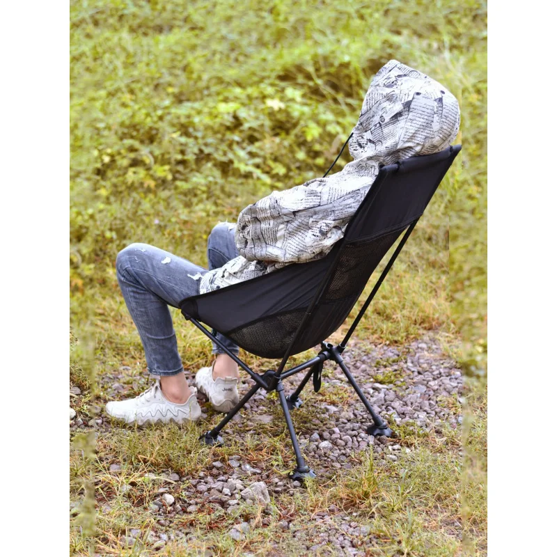 Frog foot space Chair outdoor Folding camping Moon Chair Portable Fishing Stool Leisure Backrest Chair Lunch break Recliner