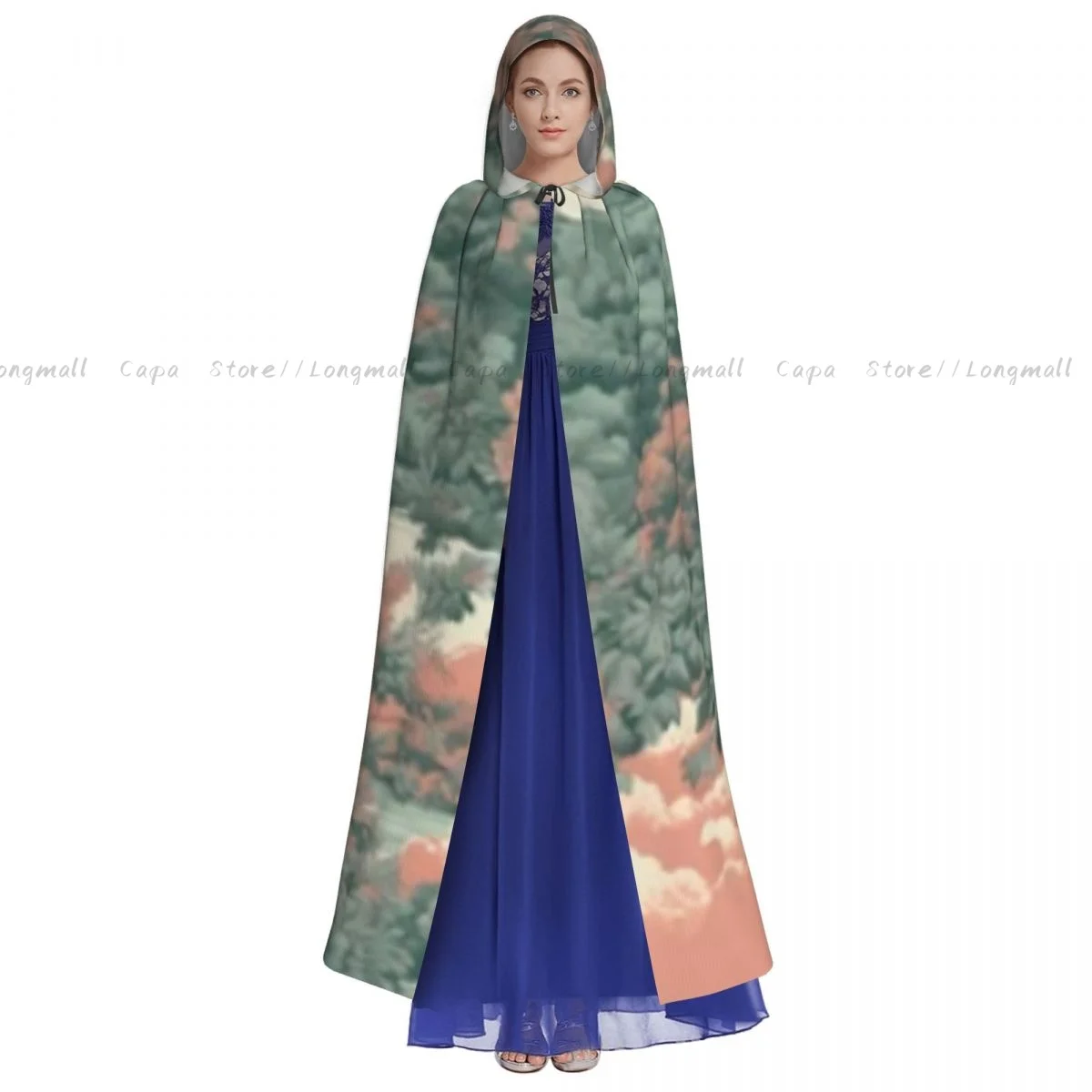 Witch Cloak Tosca Peach Toile Halloween Cosplay Costume Unisex Adult Cloak Retro Ages Cape