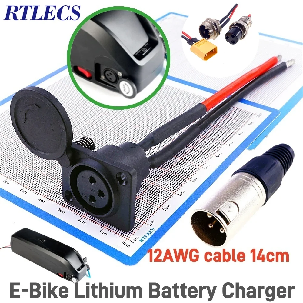 AliExpress RTLECS Battery Charger Port 3Pin XLR Inline Plug Adapter Connector Jack Socket For E-Wheelchair Electric Scooters Parts Cycling E-Bike