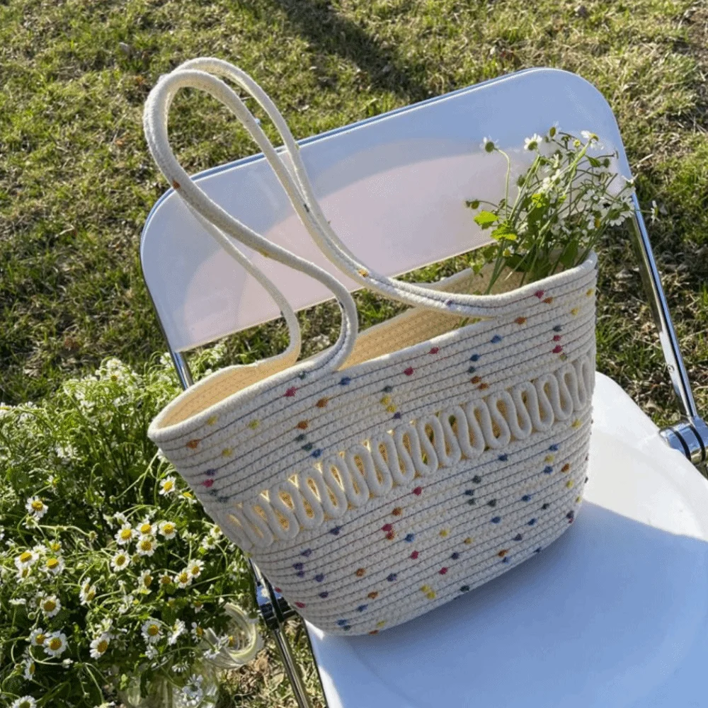 Casual Nylon Woven Tote Bag Kn - Woven Straw Bag review and price
