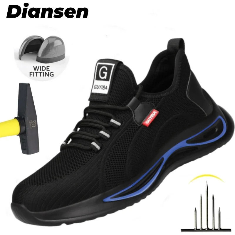 

Non Slip Safety Shoes Men Steel Toe Sneakers Puncture Proof Work Safety Boots Sport Work Shoes Anti-smash Comfortable Sneakers