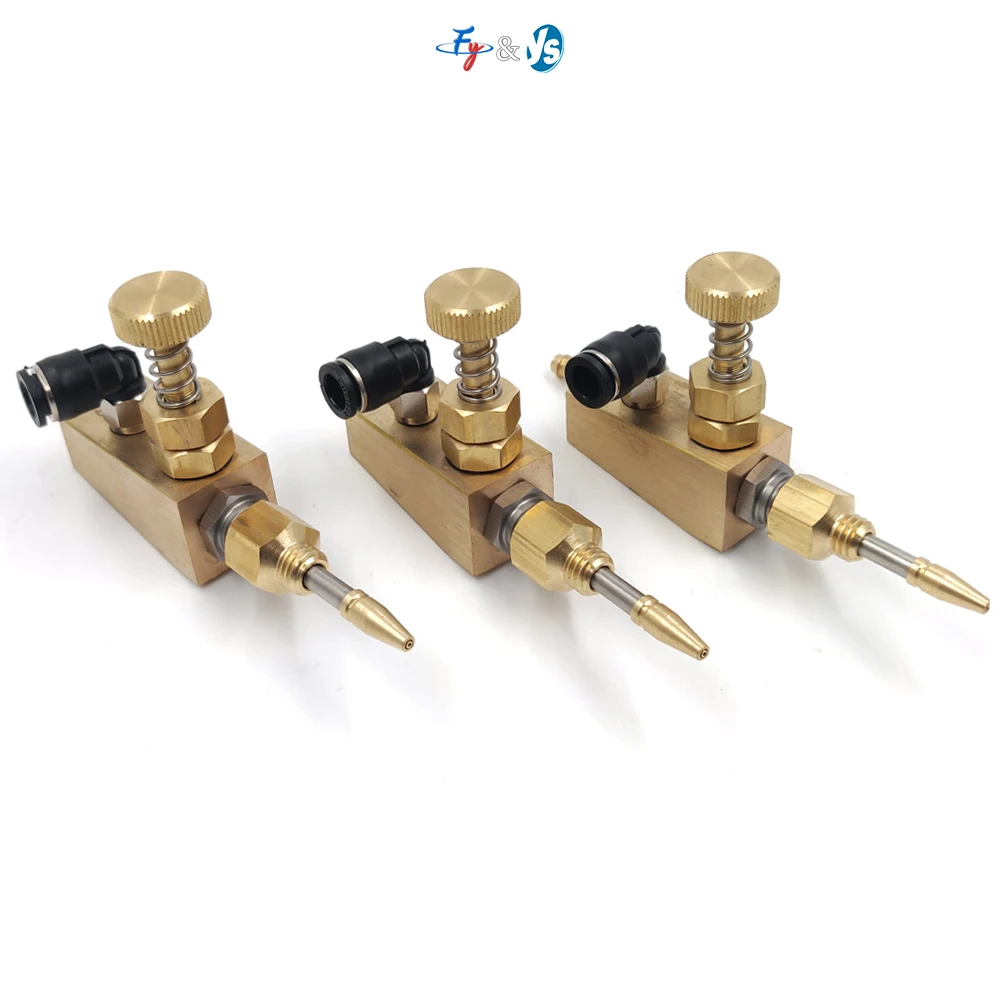 Brass Copper Air Atomizing Nozzle Two-Fluid Siphon Atomization Spray Cleaning Device for Misting/Humidification/Cooling/Cleaning