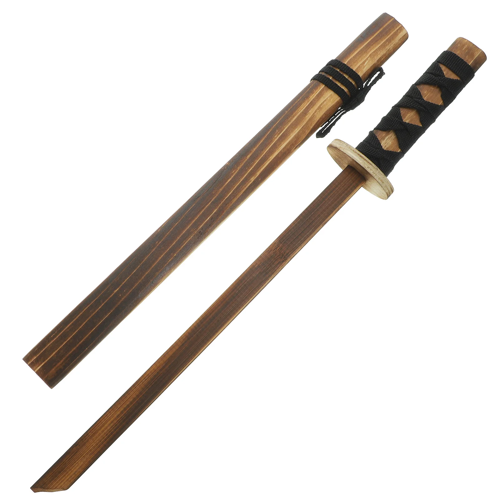 Wood Sword Japanese Style Cosplay Outdoor Play for Kids Parent Child Interaction Funny Interactive Sword Plaything