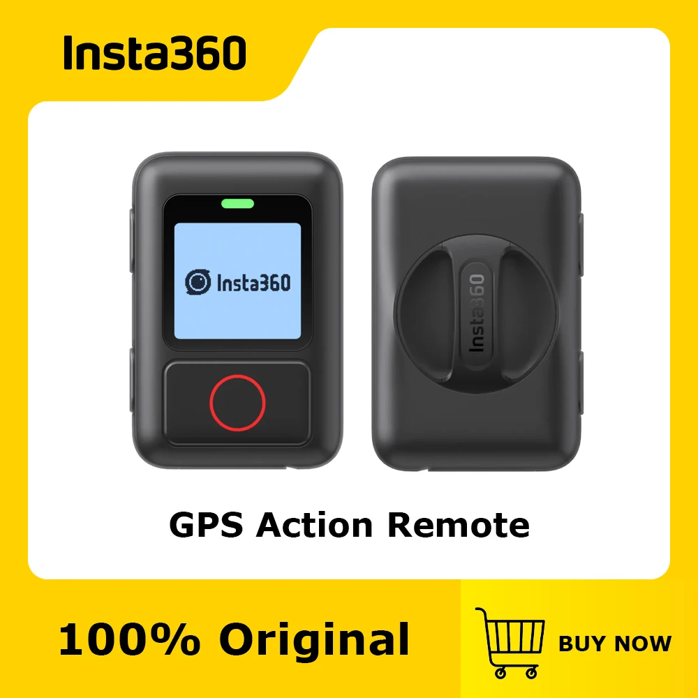 Official & Original Insta360 GPS Action Remote, Up to 5m (16.4ft) waterproof. compatiable with X4/X3/ACE/ACE PRO/GO3S/ONE RS 4K