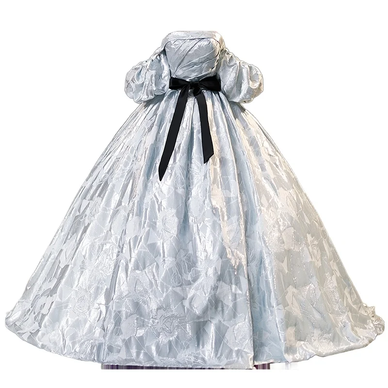 Vestidos de quinceañera sin tirantes clásicos, vestidos de baile de princesa de lujo simples con cinturón negro, manga desmontable, vestido de graduación hinchado