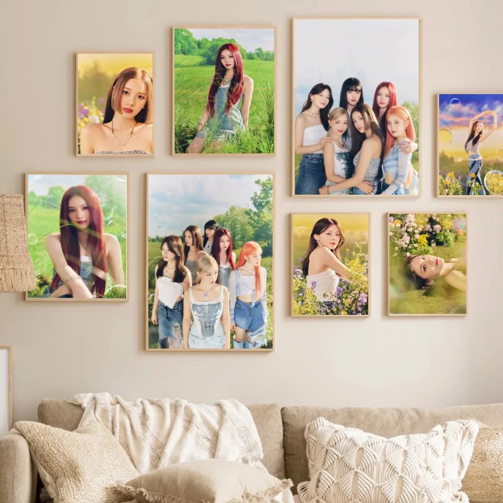 Kpop Group STAYC Teenfresh Music Album Poster Stickers Bedroom Hanging Painting Living Room Hotel Cafe Entrance Mural Home Decor