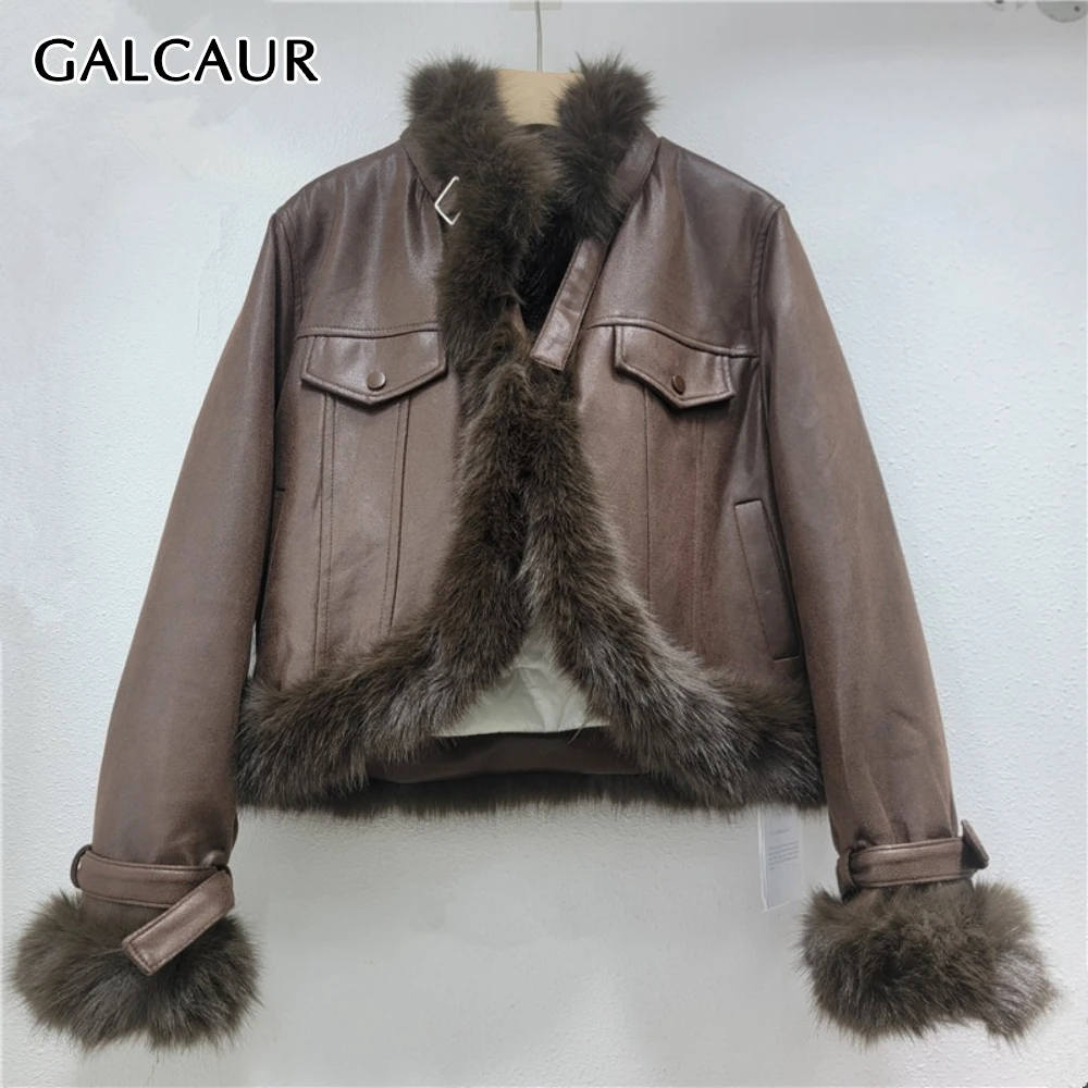

GALCAUR однотонная уличная куртка со сращенными карманами, женская водолазка с длинным рукавом, свободные базовые шикарные женские куртки, осенняя мода