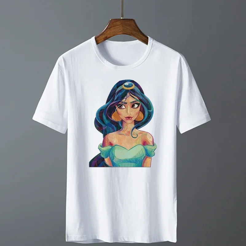 Disney Cartoon Princess personality Print Sticker Heat-Adhesive Patches For Clothes,Suitable for Hoodie,T-shirt,pillow,canva bag