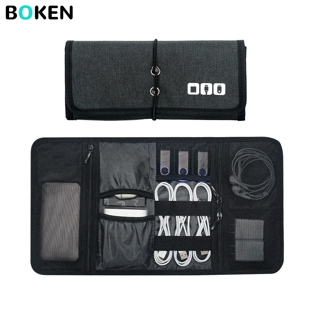 Sac Organisateur Tech, Étui de Rangement pour Câbles, Pochette de Voyage pour Accessoires Électroniques (Chargeur, Batterie Externe, Écouteurs, Câble USB) pour la Maison et le Bureau