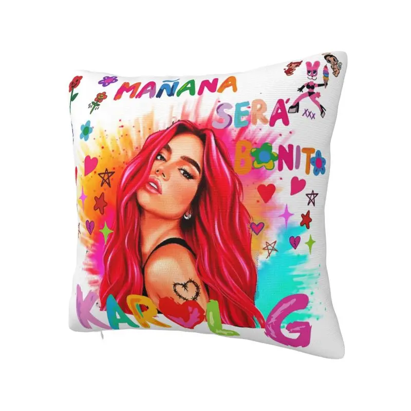 Reggaeton Music Karol G Manana Sera Bonito Cushion Cover 50x50cm Polyester Pillow Case for Car Pillowcase Living Room Decoration