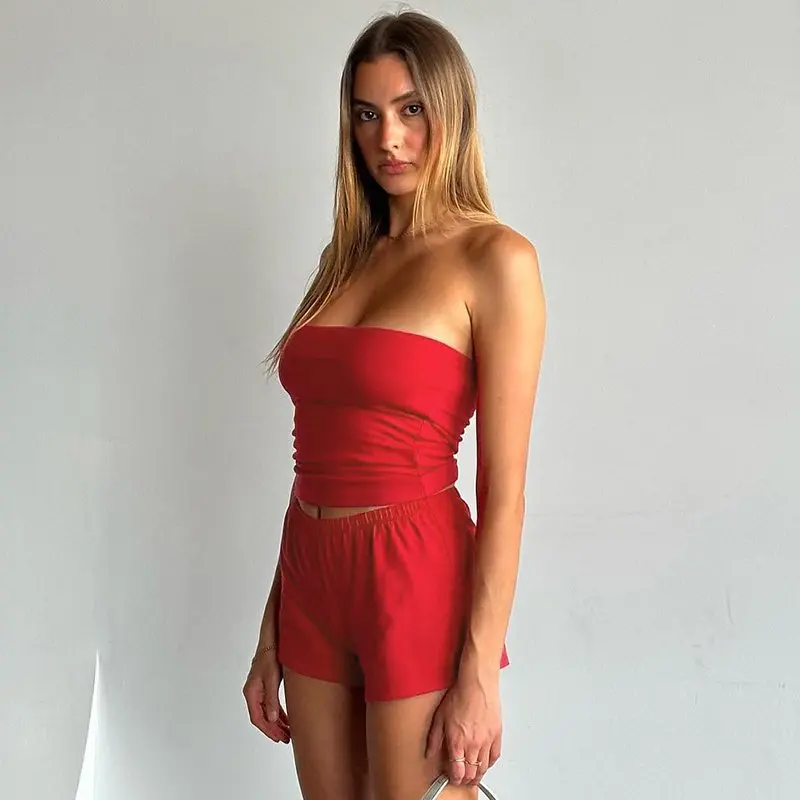 

Европейский и американский комплект без бретелек, женский новый сексуальный короткий жилет для девочек, универсальный удобный дышащий комплект без рукавов