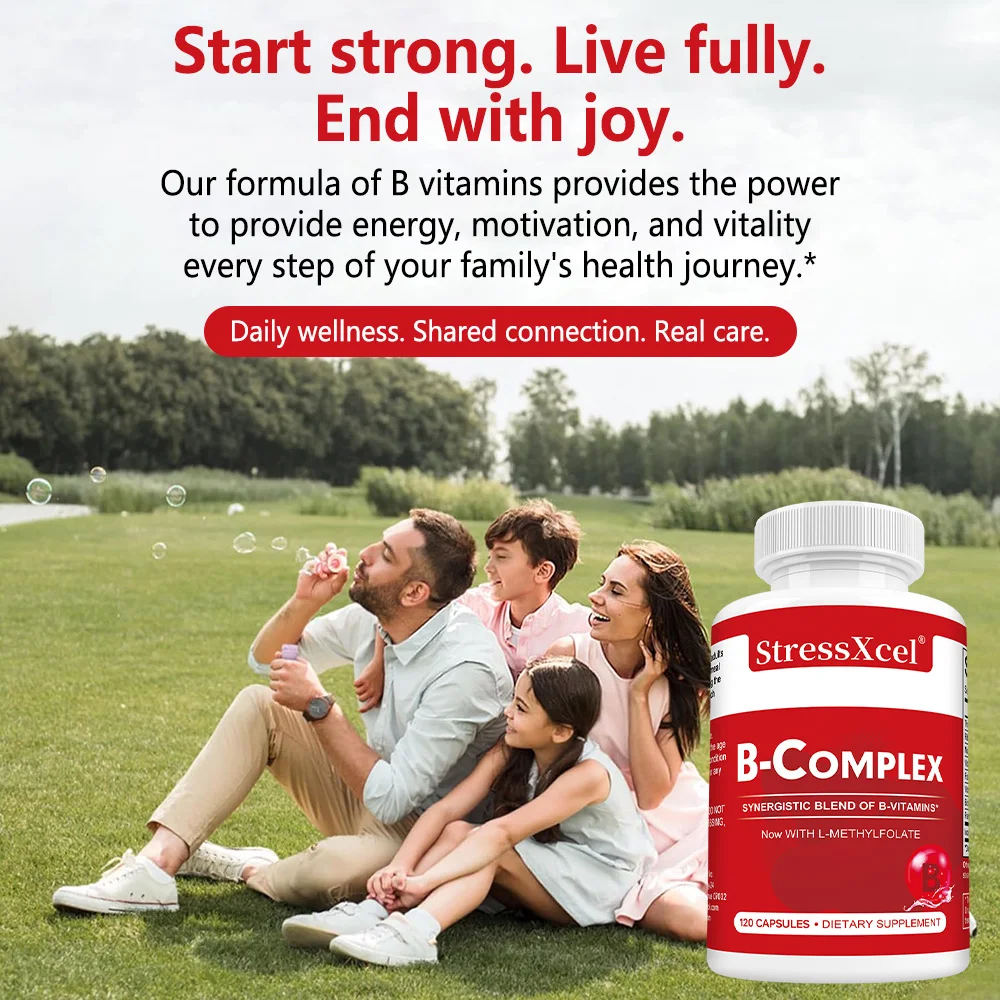Full Spectrum Vitamin B-Complex, Folic Acid & Biotin, Natural Energy, Stress, Nervous System & Immune Support, Vegetarian