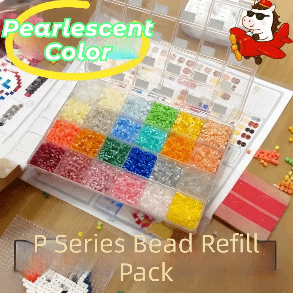Gifts 23 Colors Pearlescent Perler Bead 2.6mm Handmade Perler Bead Heat Press Handmade DIY Perler Beads