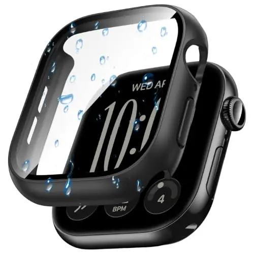 Tempered Glass Film+Cover Case for Apple Watch Series 6 7 8 9 10 11 SE 12 Screen Protector iWatch 46mm 42mm 40mm 41mm 44mm 45mm