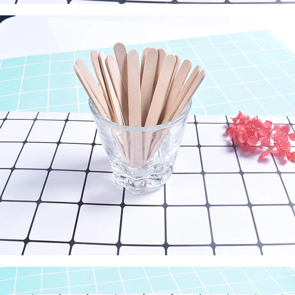 

50pcs Natural Wood Craft Diy Ice Cream Stir For Classroom Camp Crafts Birthday Parties Smooth Non-Waxed Odorless
