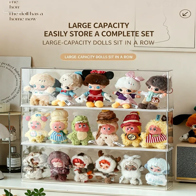 Transparent Plush Toy Doll Figurine Blind Box Storage Display Stand Cotton Doll Display Box for Labubu Acrylic Display Cabinet view 3