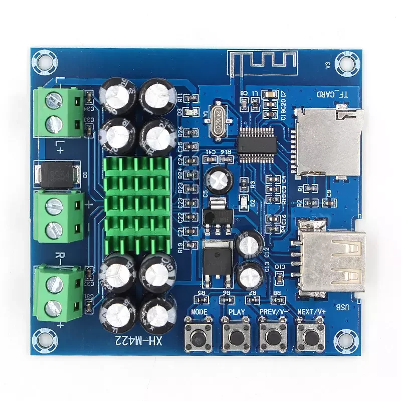 XH-M422 TPA3116D2 amplificatori scheda integrata U disk TF Player Amp Boards Dual Channels 50W * 2 DC12V-24V