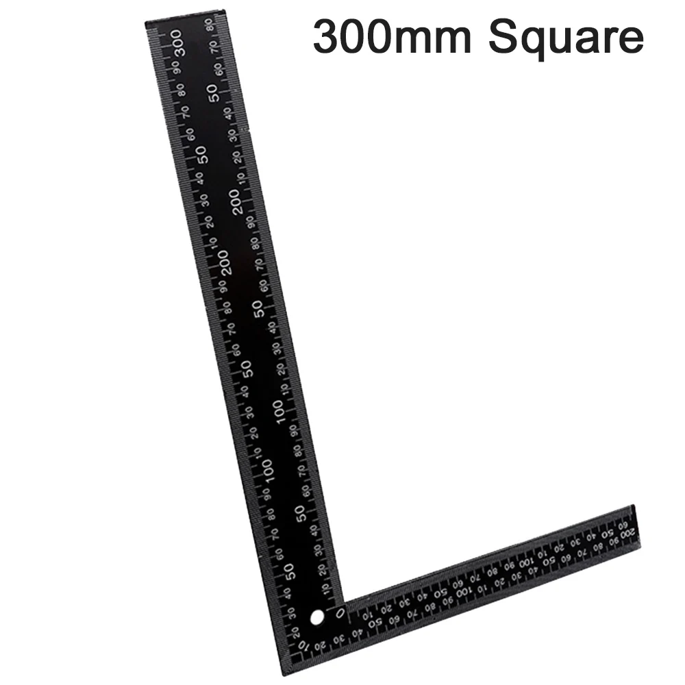 300mm Square Double-sided  Metric & Imperial Scale Ruler Right Angle Measuring Rule Guaging Tool Angle Square Ruler 90° Handle