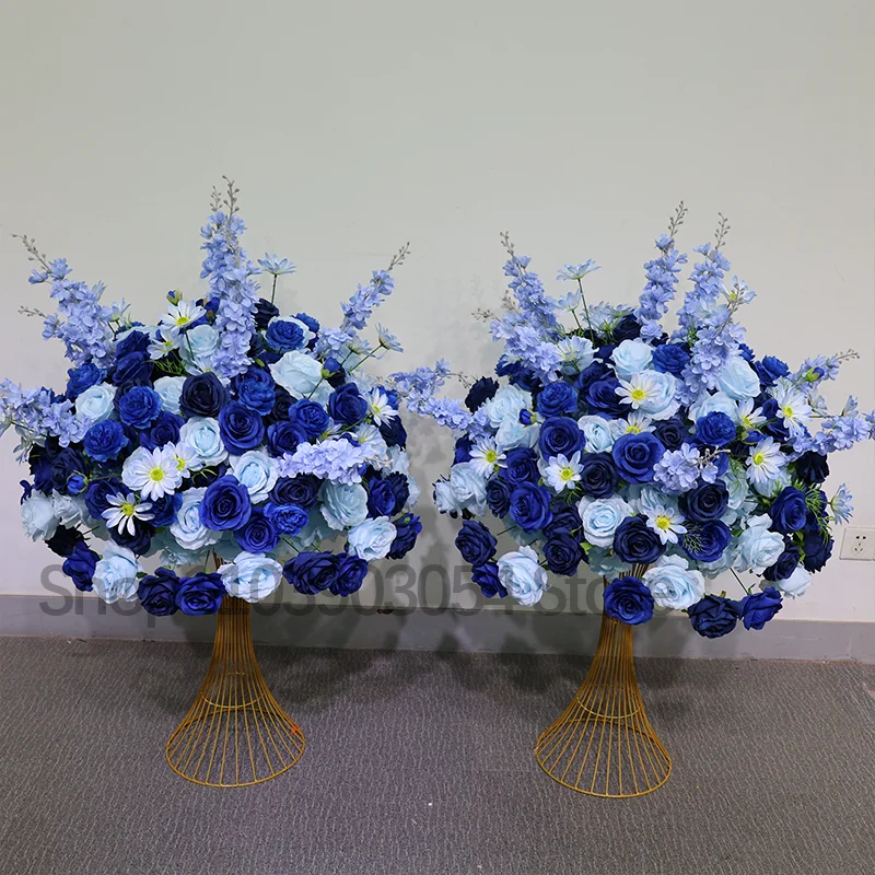 Blaue Künstliche Rose Delphinium Große Blumenkugel Tischdekoration Event Hochzeitsdekoration Blumenarrangement 80/70/60cm – Detail 6
