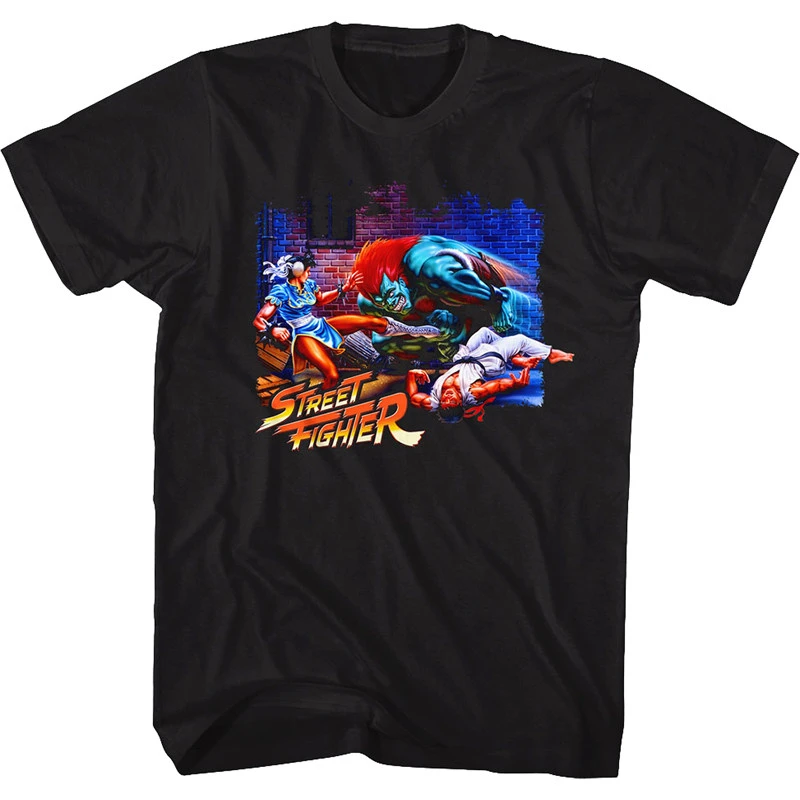 Hot Street Fighter - Retro Classic Japanese Arcade Print 80s Heavyweight Cotton T-Shirt