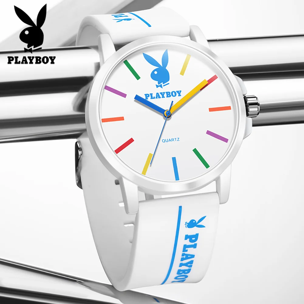 PLAYBOY Sports Quartz Watch for Men Original Silicone Strap Men\'s Wrist Watches High Quality Waterproof Fashion Simple Man Watch