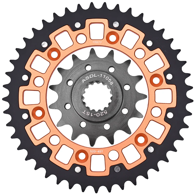 520 45T 15T Motor Steel Aluminum Composite Front Rear Sprocket Kits For KTM 400 EGS-E 400 LC4 Enduro 400 LSE 600 LC4 690 Enduro