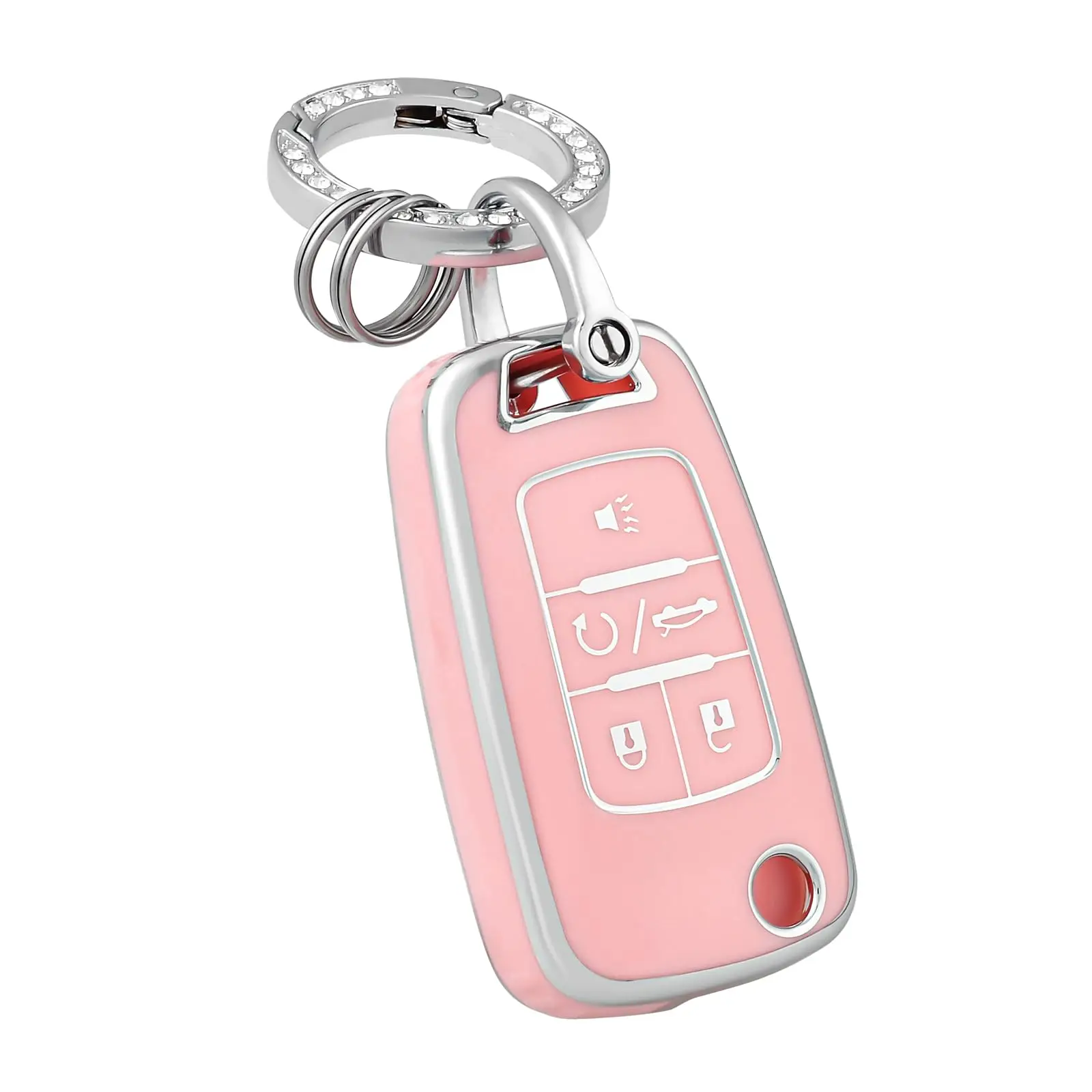 Key Fob Cover with Keychain For Buick Encore Chevy Chevrolet Camaro Equinox Impala Sonic GMC Terrain Flip 5 Buttons Car Key case