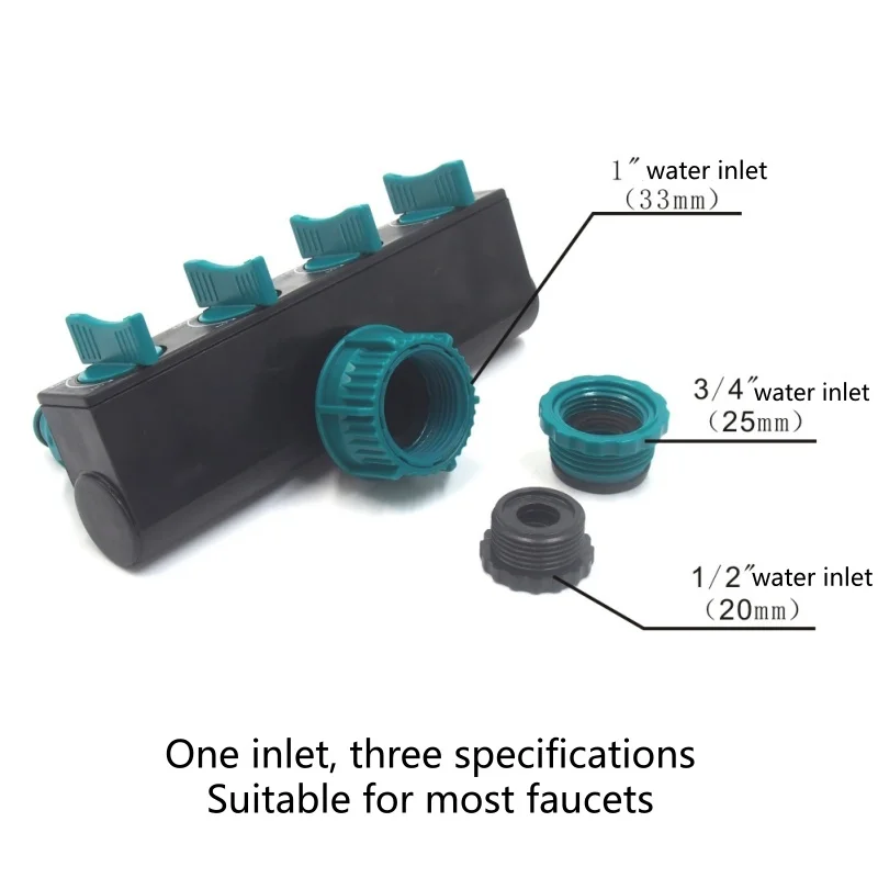 Watering Hose Connection Water Line Splitter 4-Way Water Splitters Garden Gadgets Irrigation System Connector Fittings Valve