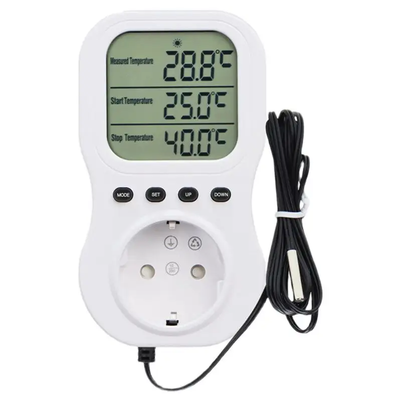 A23F-New Intelligent Digital Temperature Display Constant Temperature Timer Switch Socket Electrical Power EU Plug
