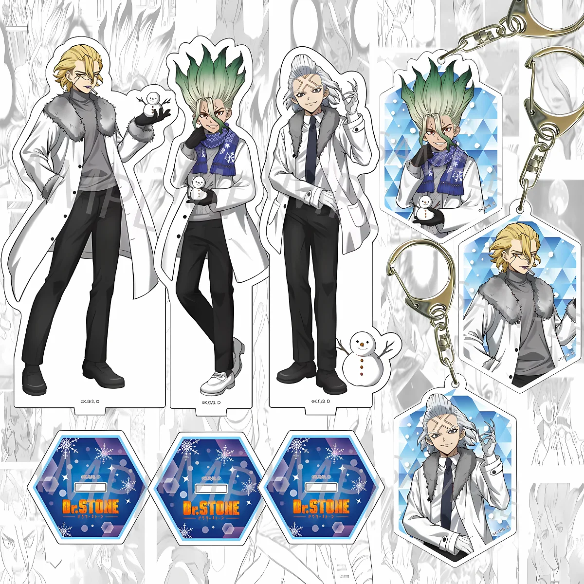 

Anime Dr.STONE 10cm Acrylic Stand 6cm Acrylic Keychain Senku Ishigami, HD Print, Easter Desktop Decor