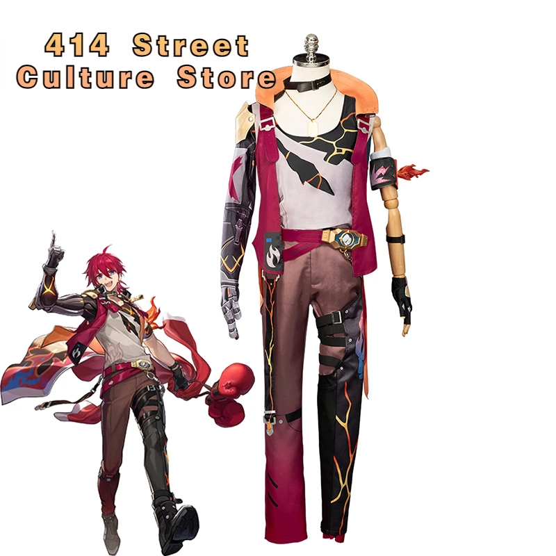 Honkai Star Rail Luka Cosplay Costume Wildfire Boxer Champion Luka Men Cosplay Ancient Style Male Full Suit