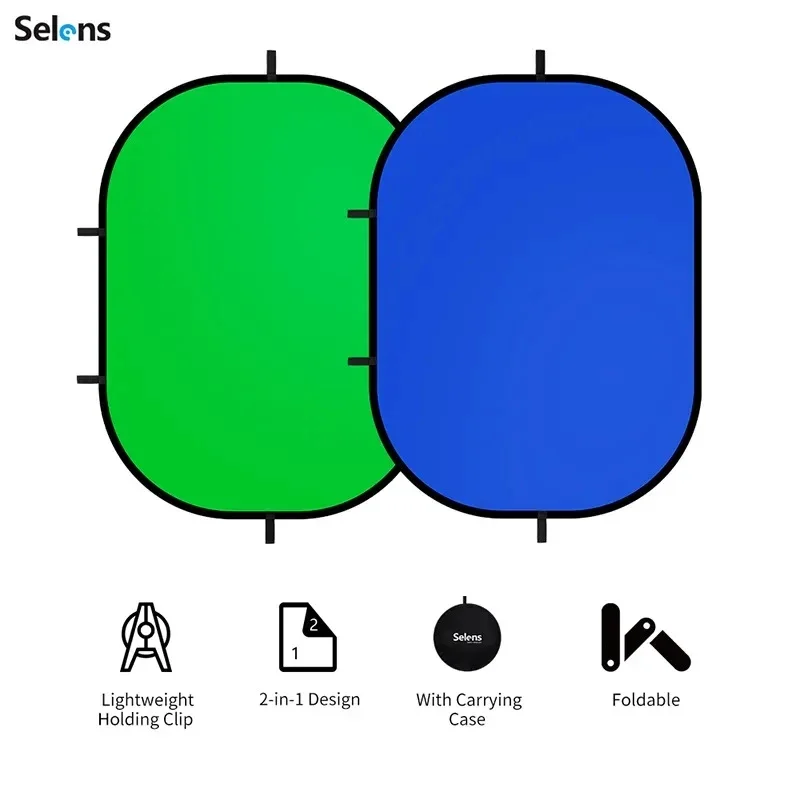 Selens Collapsible Reflector Portable Green Screen Background Chromakey Backdrop Reflector for Photography Photo Studio Props