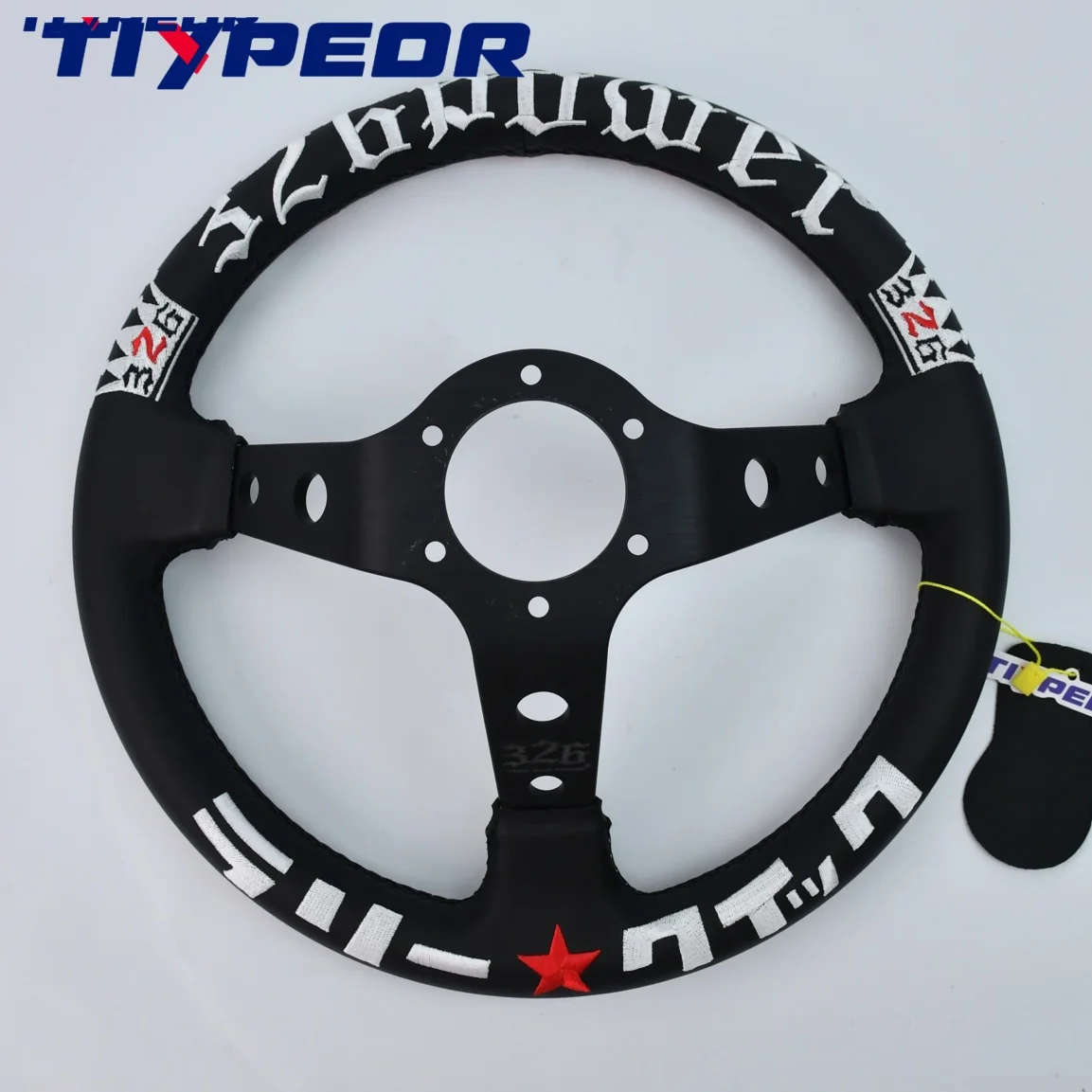 Tiypeor classic Drift Universal Racing Volantes JDM 326 Power Leather Car Steering Wheel with Accessories